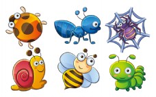 动物创意卡通矢量可爱动物昆虫装饰图案创意元素设计