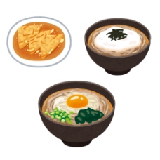 日本设计日本水彩手绘炒饭寿司面条食物图标设计素材