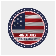 美国独立日圆形徽章设计