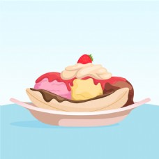 美味甜点与冰淇淋插图背景