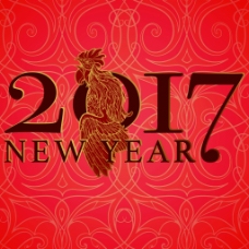 中国风鸡年新年矢量素材2017