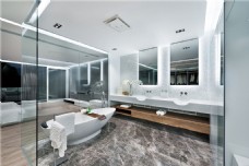 现代别墅大浴室装修效果图