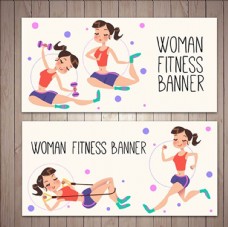 女性健身健美减肥横幅