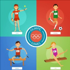 比赛运动四项运动会项目比赛卡通插图
