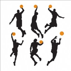 篮球运动篮球比赛培训运动轮廓剪影
