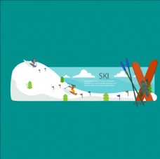企业画册异形滑雪运动横幅