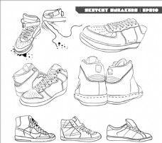 淘宝海报手绘运动鞋草图