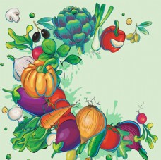 绿色蔬菜多种有机蔬菜组合插图