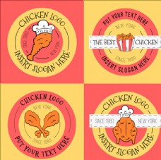 四款经典的炸鸡标志标签
