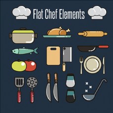 吃货美食平面设计中的厨师元素集