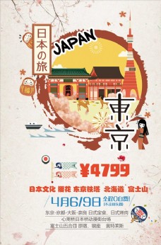 日本樱花节旅游海报