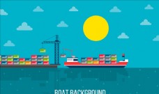 港口运输集装箱运输船在海湾港口插图