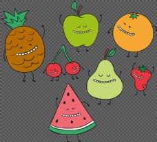 快乐水果插画图标免抠png透明图层素材