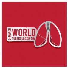 世界结核病日，红色背景，红色肺