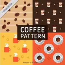 咖啡杯平面设计中的咖啡图案