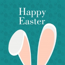 春季背景带兔耳的复活节贺卡