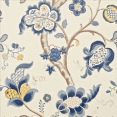 蓝色花枝精美图案壁纸