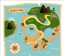 灯火骷髅岛的宝藏地形图