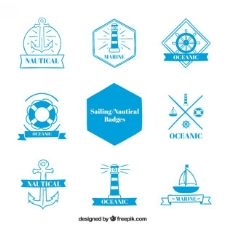 蓝色航海徽章的收集