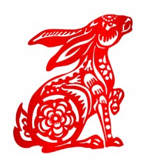 特色兔子中国风民族生肖剪纸矢量图