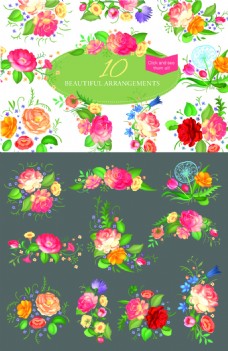 边框背景花朵植物蒙版边框海报背景矢量设计素材