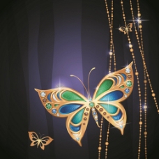 漂亮金色蝴蝶背景图