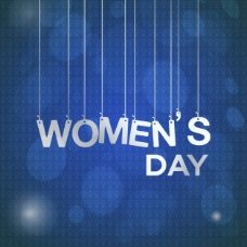 国际妇女日，蓝色背景