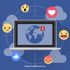 网络资讯脸谱网的背景随着计算机和表情符号