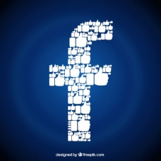 网络资讯脸谱网图标的深蓝色背景