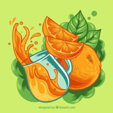健康饮食橙汁的奇妙背景
