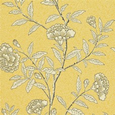 欧式花纹背景黄色花枝图案壁纸