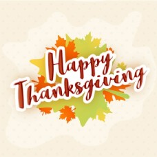 点缀背景点缀着绿色和橙色树叶的感恩节背景