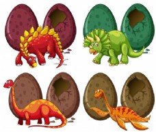 SPA插图四种恐龙蛋插图