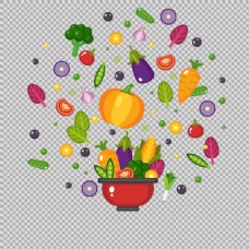 手绘创意蔬菜插图免抠png透明图层素材