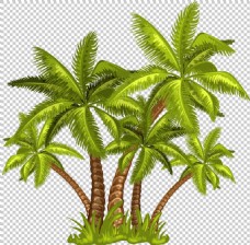 三亚棕榈树丛免抠png透明图层素材