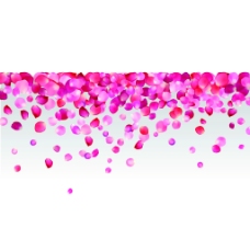 粉色玫瑰花瓣组合边框矢量海报设计素材