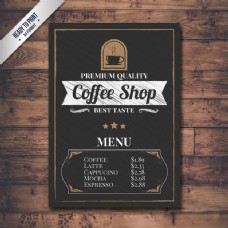 复古咖啡店菜单
