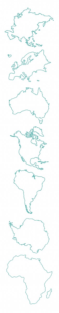 欧美七大洲线条图