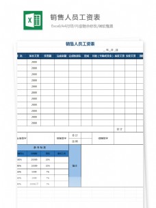 销量人员工资表Excel文档