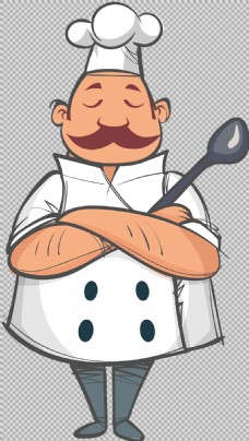 SPA插图手绘厨师人物插图免抠png透明图层素材