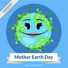 地球母亲日的背景与盛开的行星