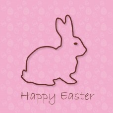 复活节兔子的粉红色卡片