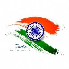 第一印度共和国日背景用水彩