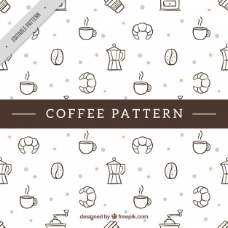 咖啡杯食品和咖啡手工装饰图案