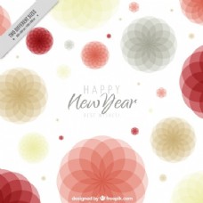 白色新年背景与五颜六色的抽象形状