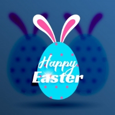 春天海报可爱的复活节字母兔耳朵