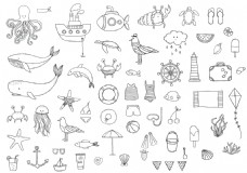 插画设计可爱手绘儿童插画海洋生日章鱼矢量设计素材