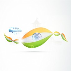 第一印度共和国日的波浪旗背景