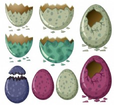 恐龙插画恐龙蛋插画的不同模式