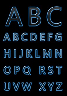 蓝色ABC英文字母